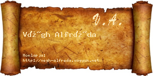 Végh Alfréda névjegykártya