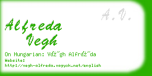 alfreda vegh business card